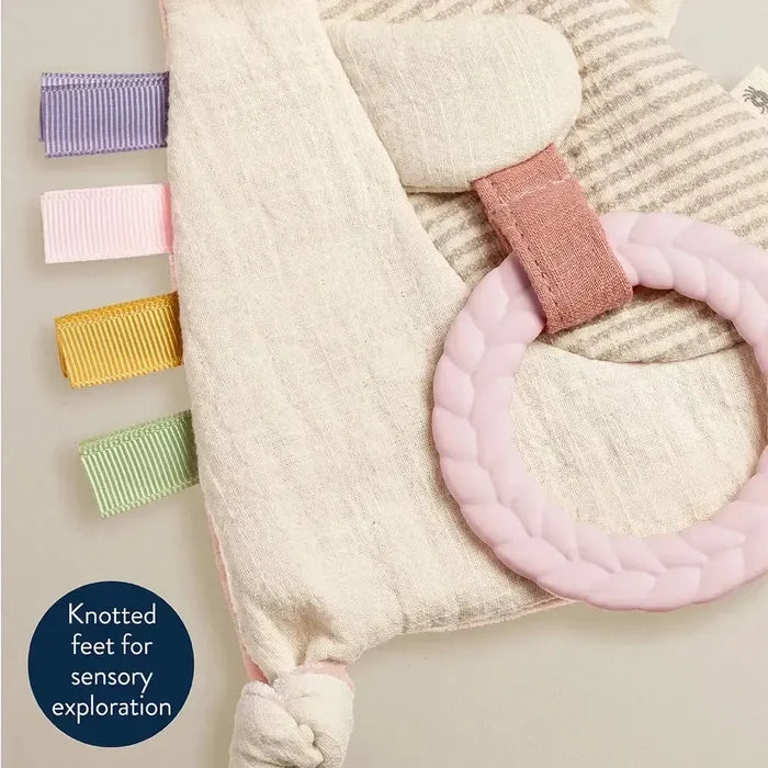 Itzy Ritzy - Bitzy Crinkle Sensory & Teether Toy - Bunny-Lovey + Security Blankets-Posh Baby