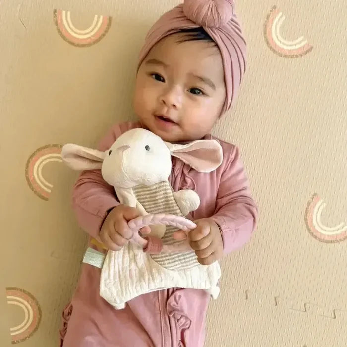 Itzy Ritzy - Bitzy Crinkle Sensory & Teether Toy - Bunny-Lovey + Security Blankets-Posh Baby