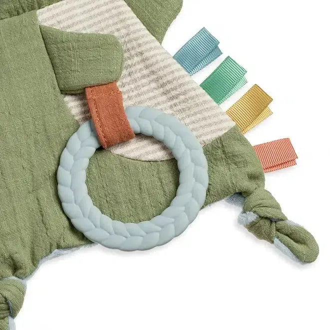 Itzy Ritzy - Bitzy Crinkle Sensory & Teether Toy - Dino-Lovey + Security Blankets-Posh Baby