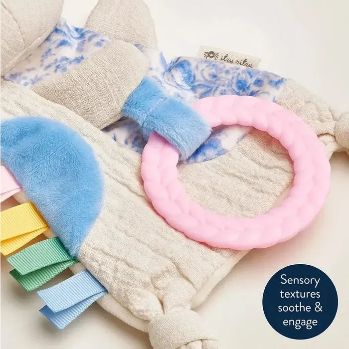 Itzy Ritzy - Bitzy Crinkle Sensory & Teether Toy - Kitty-Lovey + Security Blankets-Posh Baby