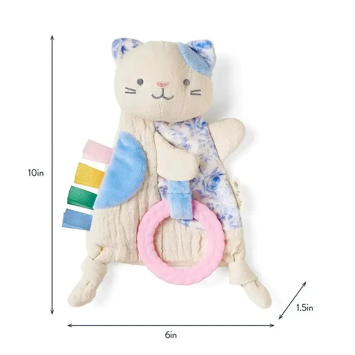 Itzy Ritzy - Bitzy Crinkle Sensory & Teether Toy - Kitty-Lovey + Security Blankets-Posh Baby