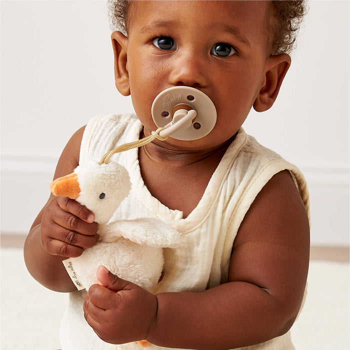 Itzy Ritzy - Bitzy Pal Natural Rubber Pacifier & Plush-Pacifiers + Clips-Bear-Posh Baby