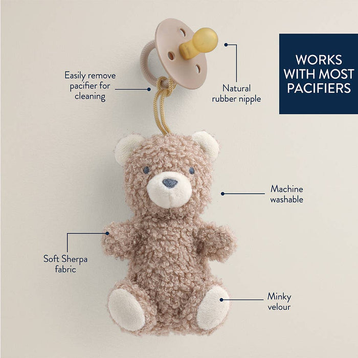 Itzy Ritzy - Bitzy Pal Natural Rubber Pacifier & Plush-Pacifiers + Clips-Bear-Posh Baby