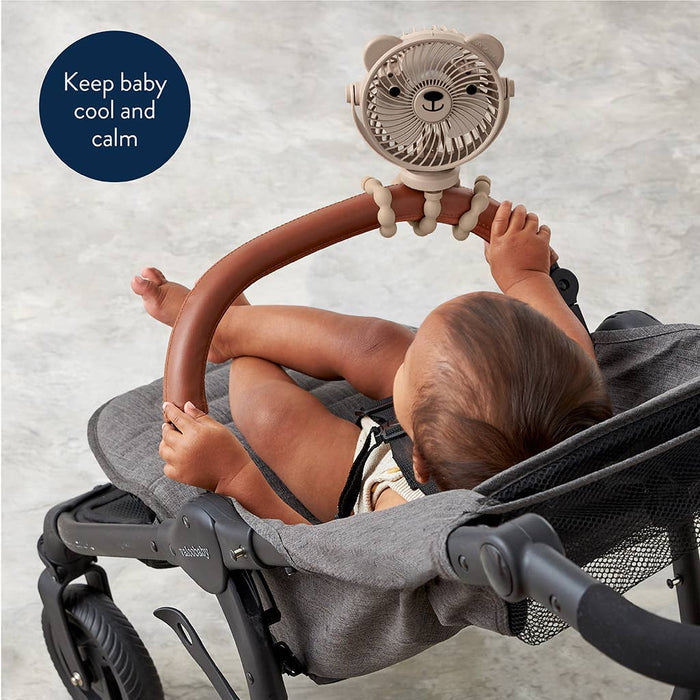 Itzy Ritzy - Itzy Breeze Stroller Fan - Taupe-Stroller Accessories-Posh Baby