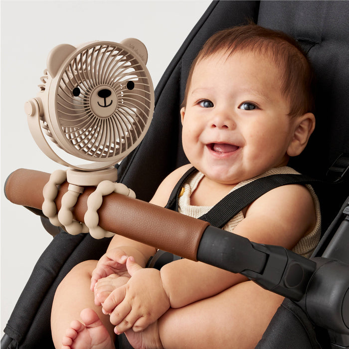 Itzy Ritzy - Itzy Breeze Stroller Fan - Taupe-Stroller Accessories-Posh Baby