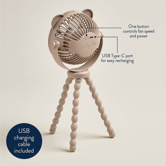 Itzy Ritzy - Itzy Breeze Stroller Fan - Taupe-Stroller Accessories-Posh Baby