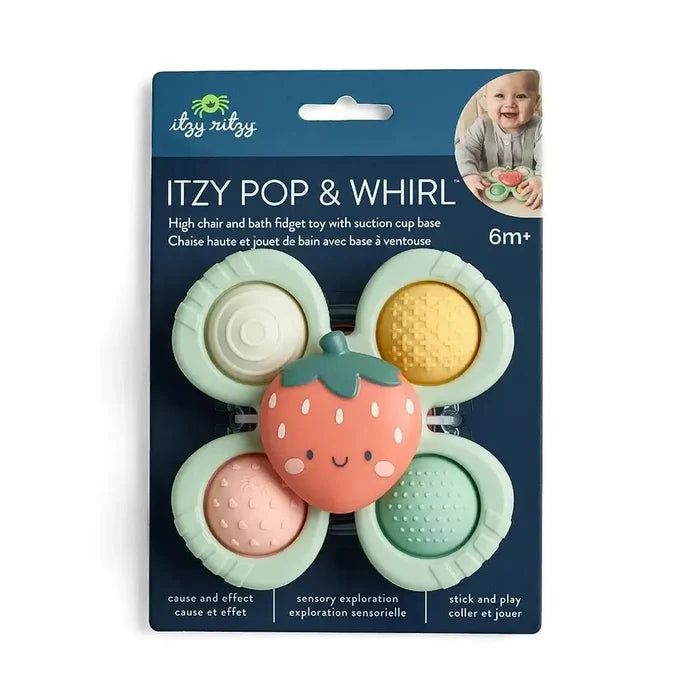 Itzy Ritzy - Itzy Pop & Whirl-Rattles + Teething Toys-Strawberry-Posh Baby