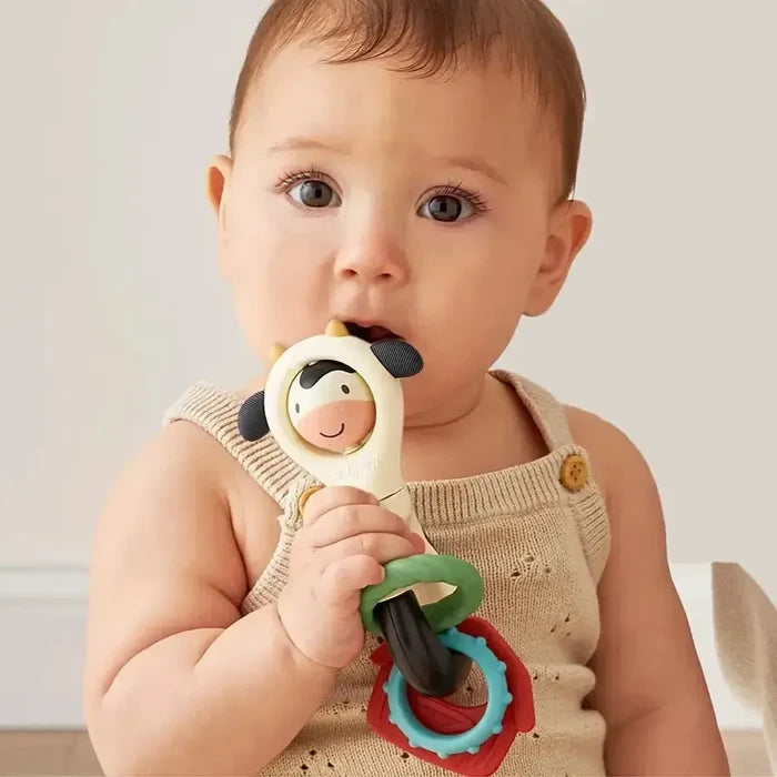 Itzy Ritzy - Itzy Spinner - Cow-Rattles + Teething Toys-Posh Baby