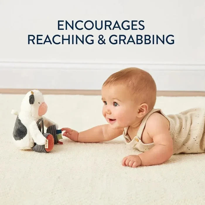 Itzy Ritzy - Sensory Tummy Time Mirror - Carmen the Cow-Attachable Toys-Posh Baby