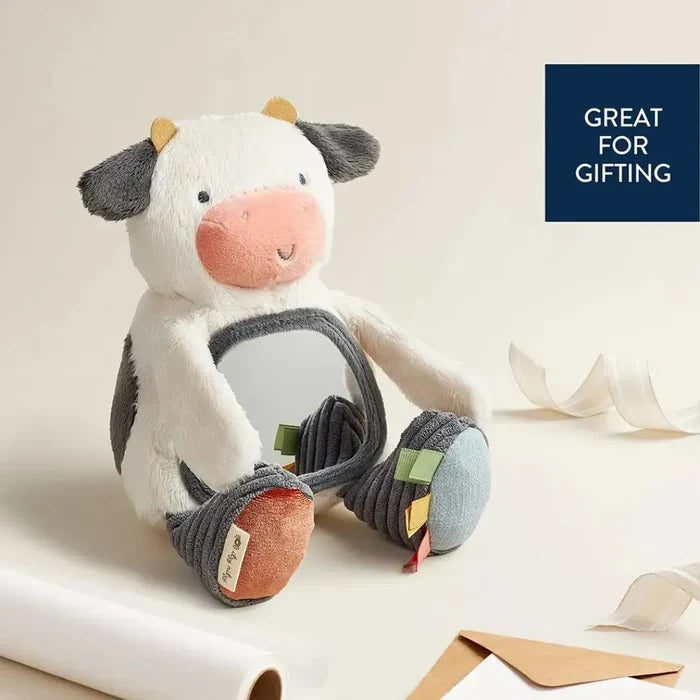 Itzy Ritzy - Sensory Tummy Time Mirror - Carmen the Cow-Attachable Toys-Posh Baby