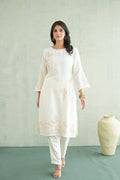 Ivory Bloom Outline Kurti