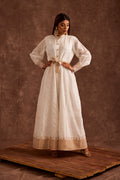 Ivory Chanderi Suit And Palazzo Set With Real Zari Weaving