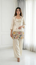 Ivory Floral Embroidered Salwar Set