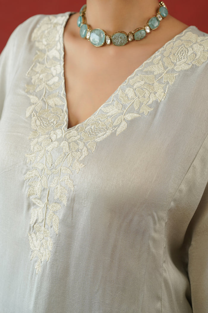 Ivory Gold Ombre Kaftan Kurti