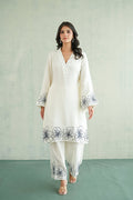 Ivory Navy Floral Kurti
