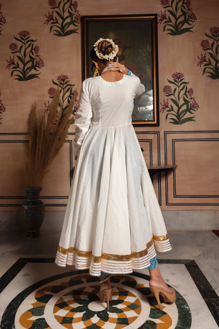 Ivory Paisley Wrap Anarkali Set