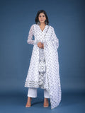 Ivory Polka Dot Sheer Anarkali Set