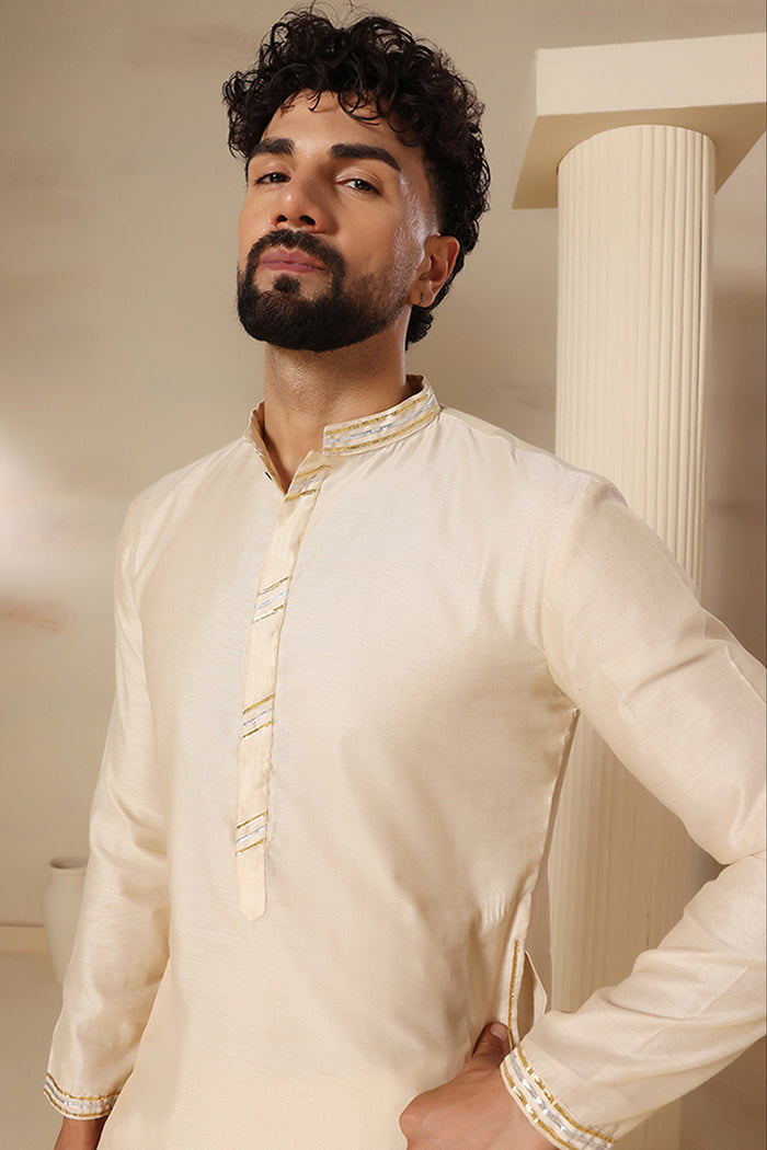 Ivory Tone-On-Tone Kurta Set