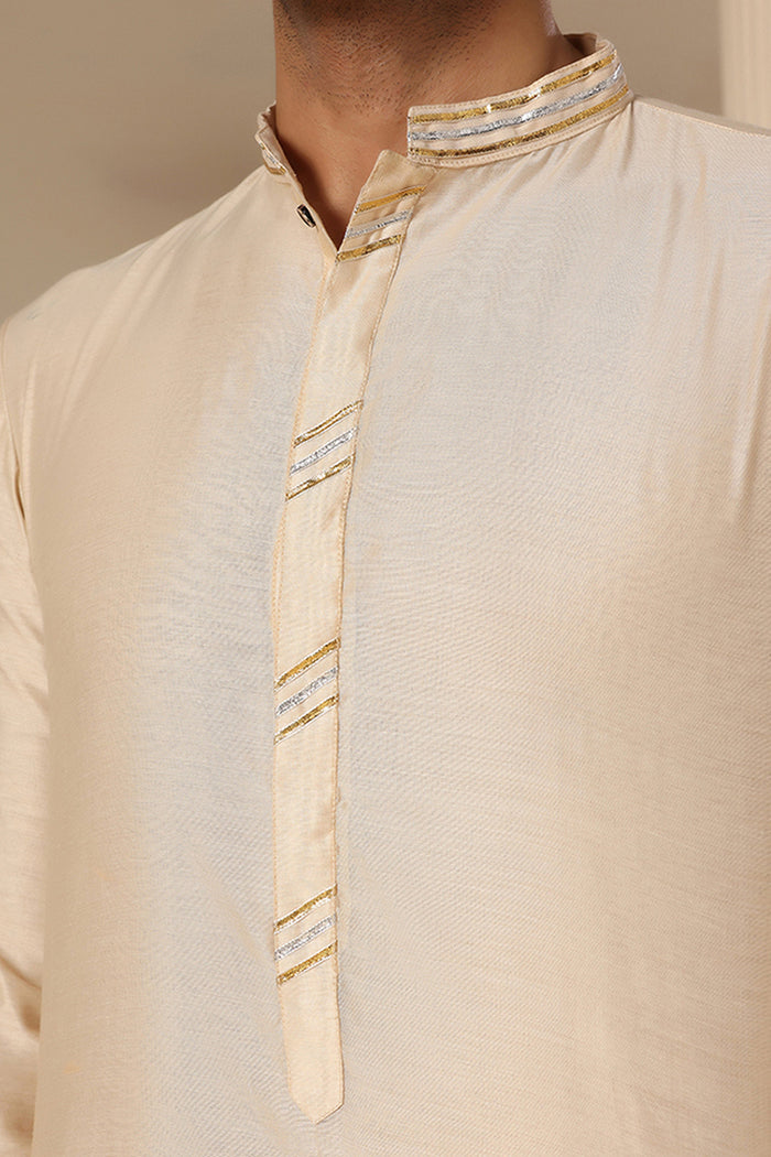 Ivory Tone-On-Tone Kurta Set
