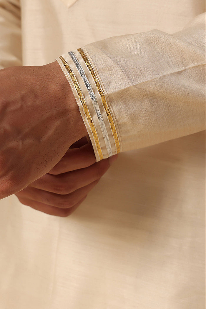 Ivory Tone-On-Tone Kurta Set