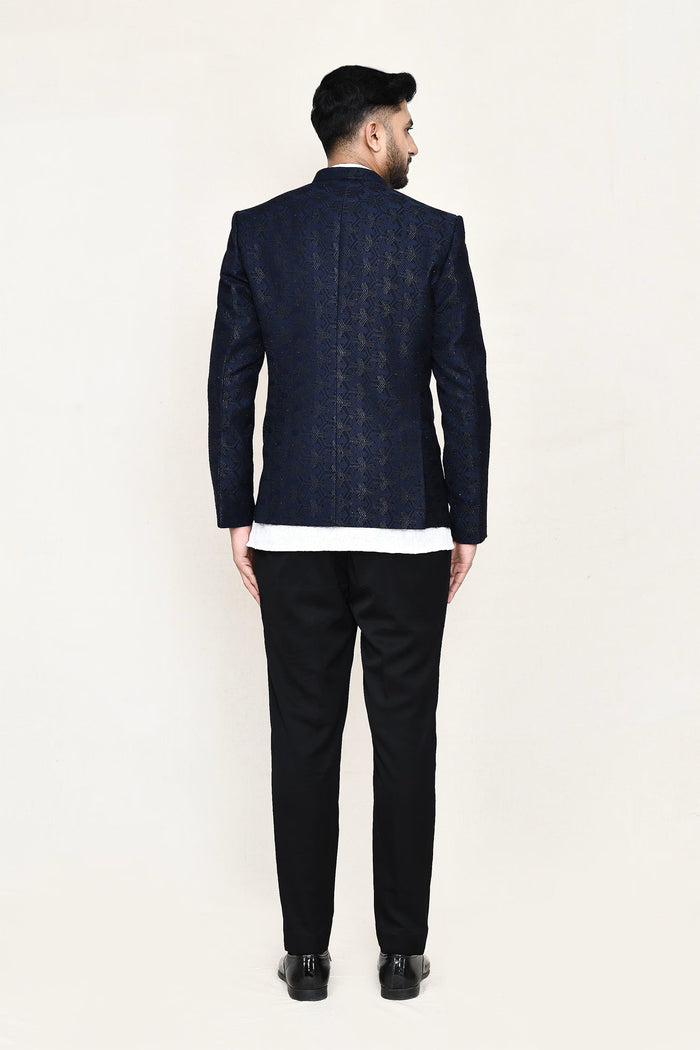 Jacquard Suit Set With Chikankari Work