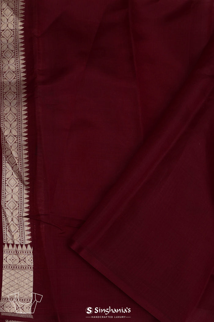 <img> Jam Purple Floral Banarasi Silk Saree