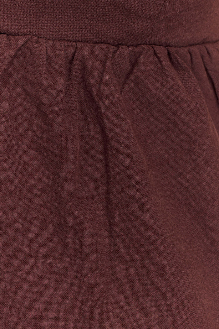 Janayia Cotton Beaded Top - Dark Espresso