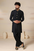 Jet Black Cotton Kurta