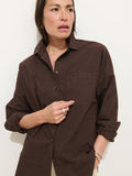 Jo Shirt in Cotton Poplin - Dark Chocolate