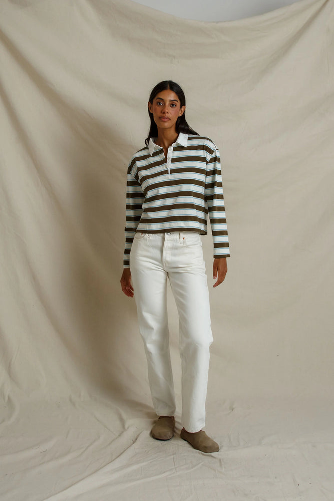 Kaya Polo - Dark Olive Stripe