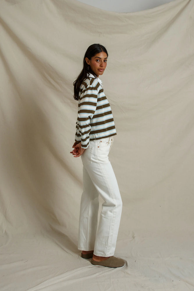 Kaya Polo - Dark Olive Stripe