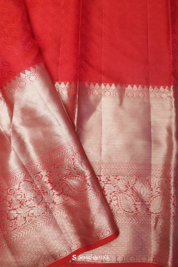 Kelly Green Kanjivaram Silk Saree With Floral Jaal Design