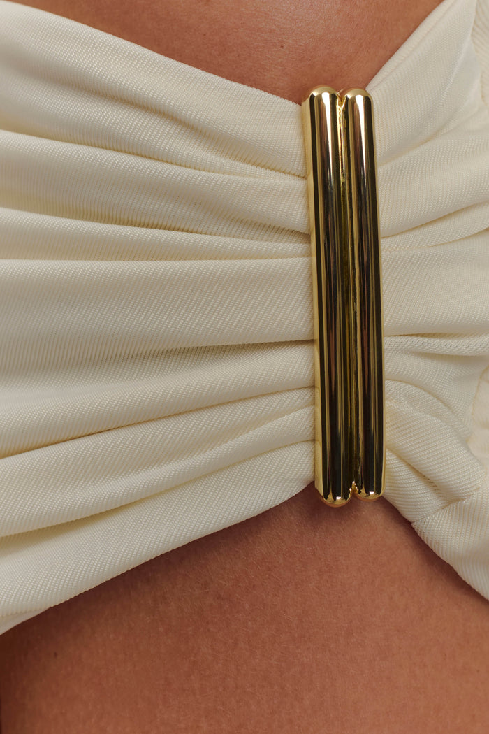 Kinsley Slinky Top With Hardware - Ivory