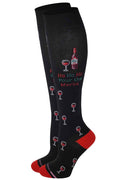 Knee-High Compression Socks | Christmas Wine Dr. Motion | Women (1 Pair)