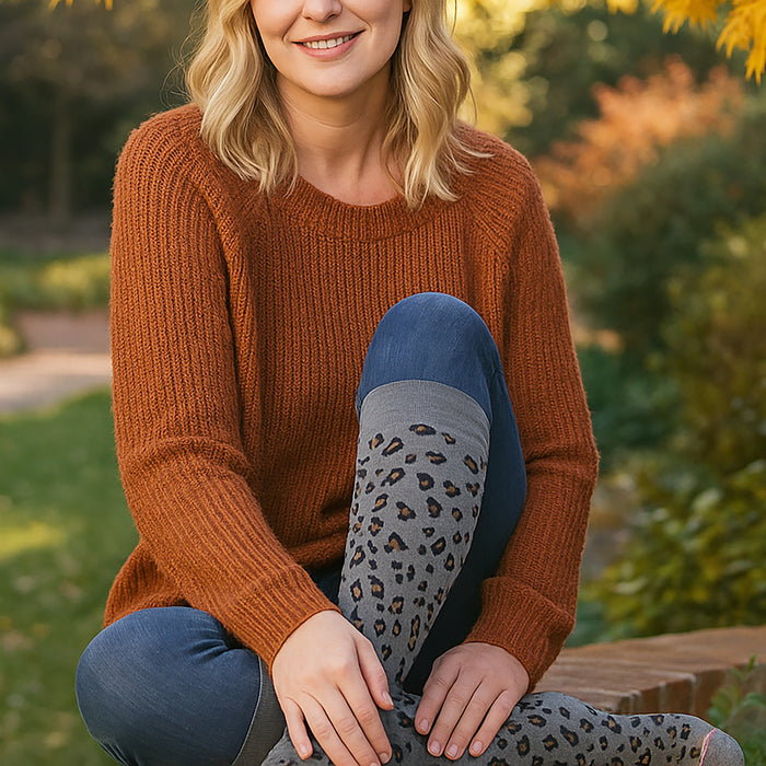 Knee High Compression Socks |Grey Heather| Women's (1 Pair)