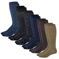 Knee-High Compression Socks | Stylish Assorted Design | Dr Motion Men's (6 Pairs)