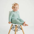 Kyte Baby - Ribbed Zipper Romper - Sage-Footies + Rompers (Basic)-Newborn-Posh Baby