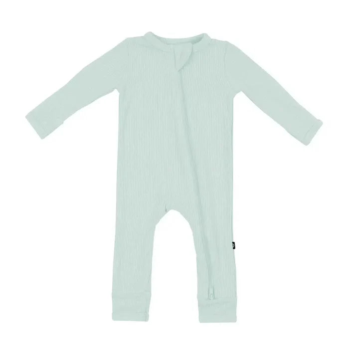 Kyte Baby - Ribbed Zipper Romper - Sage-Footies + Rompers (Basic)-Newborn-Posh Baby