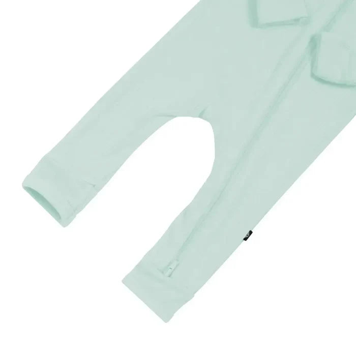 Kyte Baby - Ribbed Zipper Romper - Sage-Footies + Rompers (Basic)-Newborn-Posh Baby