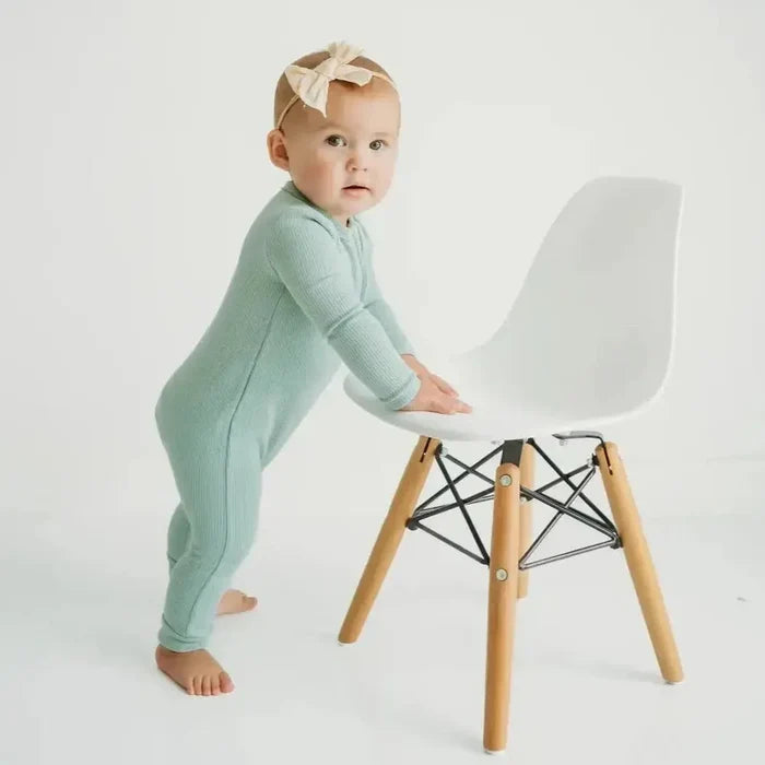 Kyte Baby - Ribbed Zipper Romper - Sage-Footies + Rompers (Basic)-Newborn-Posh Baby