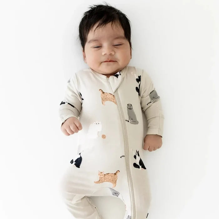 Kyte Baby - Zipper Footie - Fluffy Cat