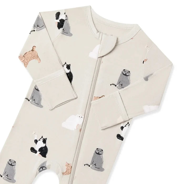 Kyte Baby - Zipper Footie - Fluffy Cat
