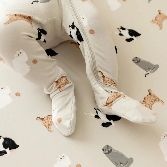 Kyte Baby - Zipper Footie - Fluffy Cat
