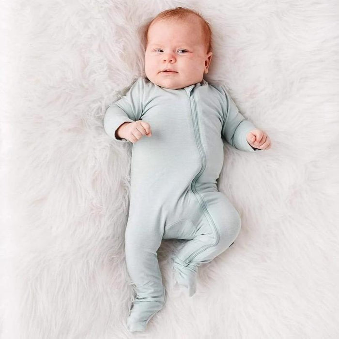 Kyte Baby - Zipper Footie - Sage-Footies + Rompers (Basic)-Preemie-Posh Baby