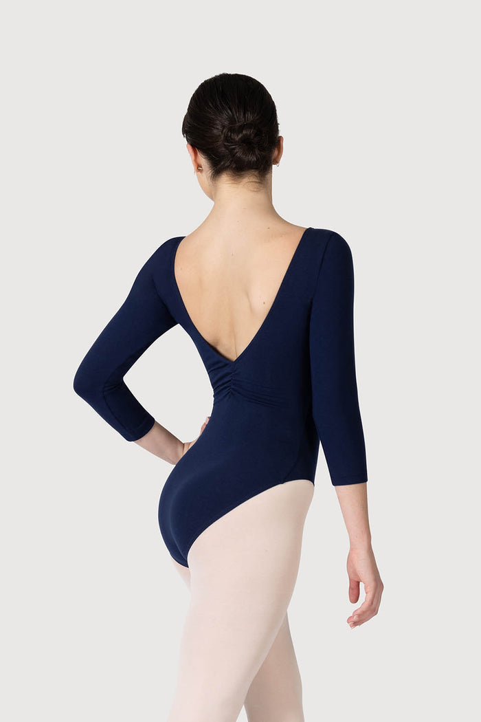 L0439 - Bloch Page Gathered ¾ Sleeve Womens Leotard