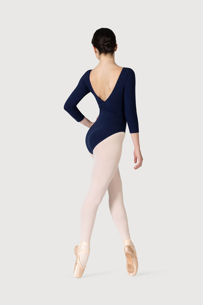 L0439 - Bloch Page Gathered ¾ Sleeve Womens Leotard