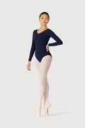 L0459 - Bloch Parla Gathered Long Sleeve Womens Leotard