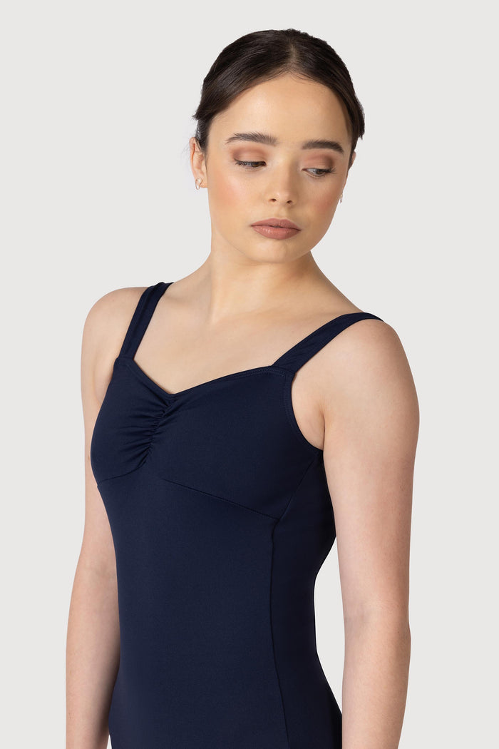 L3866SB - Bloch Microlux™ Gayleena Empire Gathered Front Wide Strap Leotard