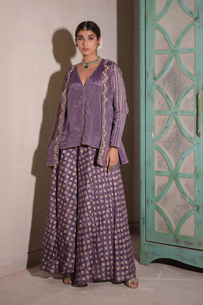 <img> Lavender Chinon Sharara Set