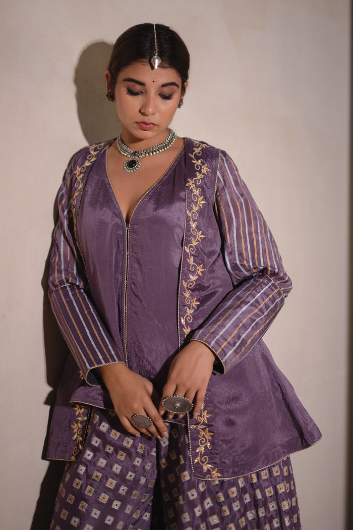 <img> Lavender Chinon Sharara Set